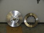 A comparison view of old and new front rotors