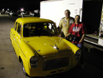 Anglia at trailer with Dave & Susan