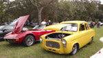 Anglia parked with the Corvette club