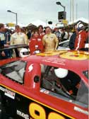 Susan Bacher, Team Mgr., son Mark Bacher, crew & Dave Bacher, driver