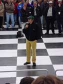 Jackie Stewart at the drivers' meeting