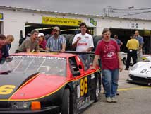 Waiting to tech the car